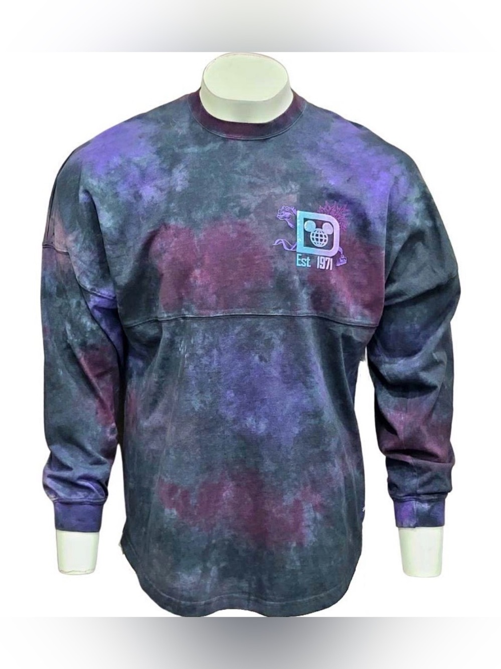 Disney Ursula The Little Mermaid Tie-Dye Crewneck Long Sleeve - Purple & Black